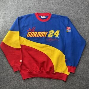 Vintage Jeff Gordon Shirt Mens Large Rainbow NASCAR Racing DuPont Crewneck 90s